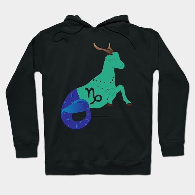 Capricorn 2 (Jungle Green) Hoodie by ziafrazier